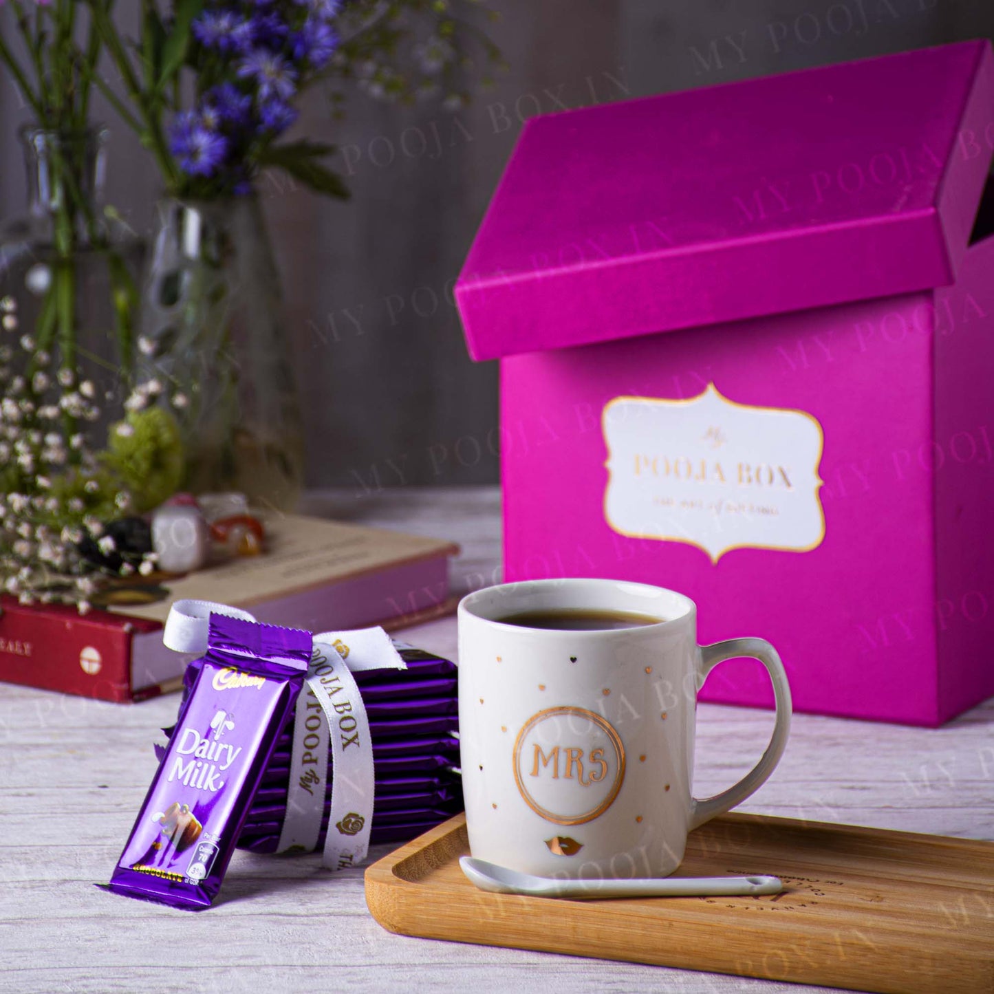 Mrs. Coffee Mug Gift Box with Chocolates - Valentine's Day Gift for Her
