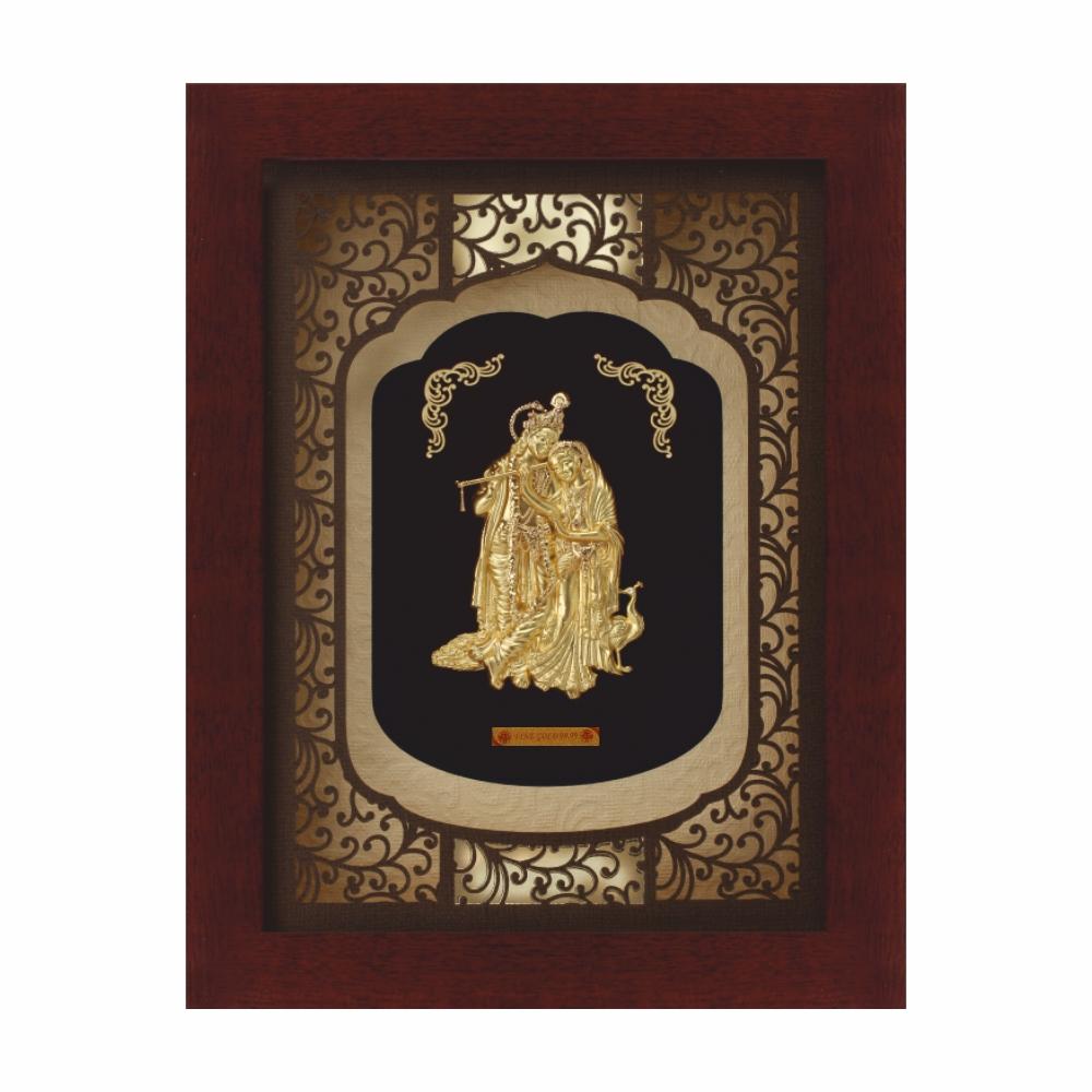24K Gold Foil Extra Big Radha Krishna Elite Frame