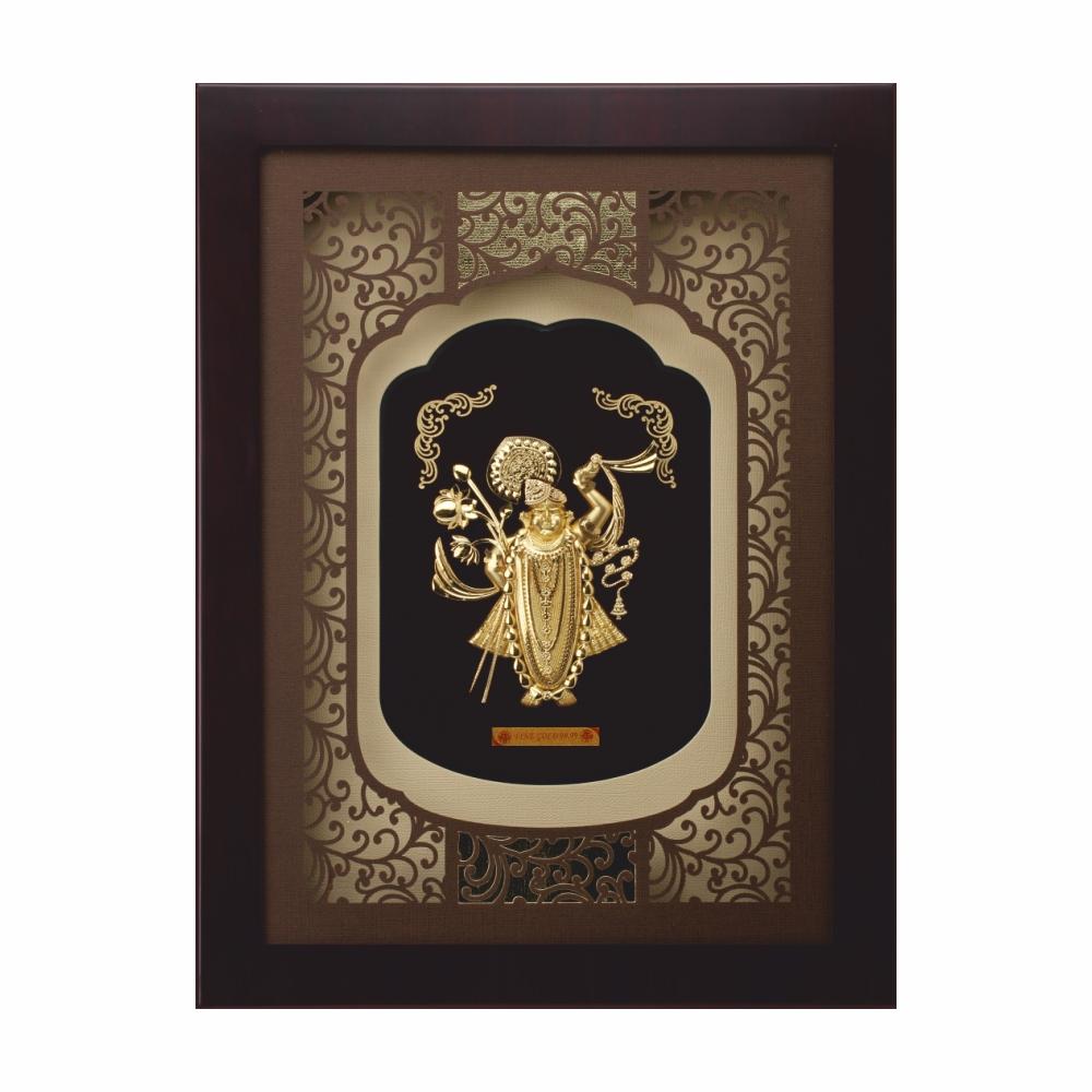 24K Gold Foil Extra Big Shreenathji Elite Frame