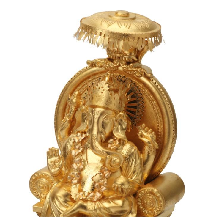 24K Gold Foil Ganesha with Cap Window