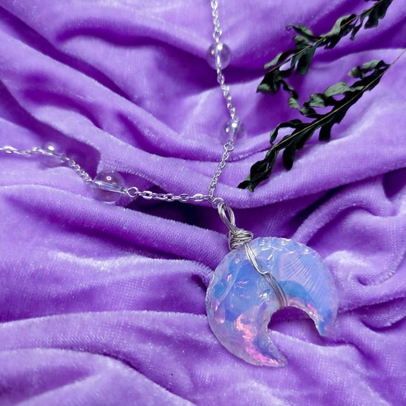 Opal Moon Pendant