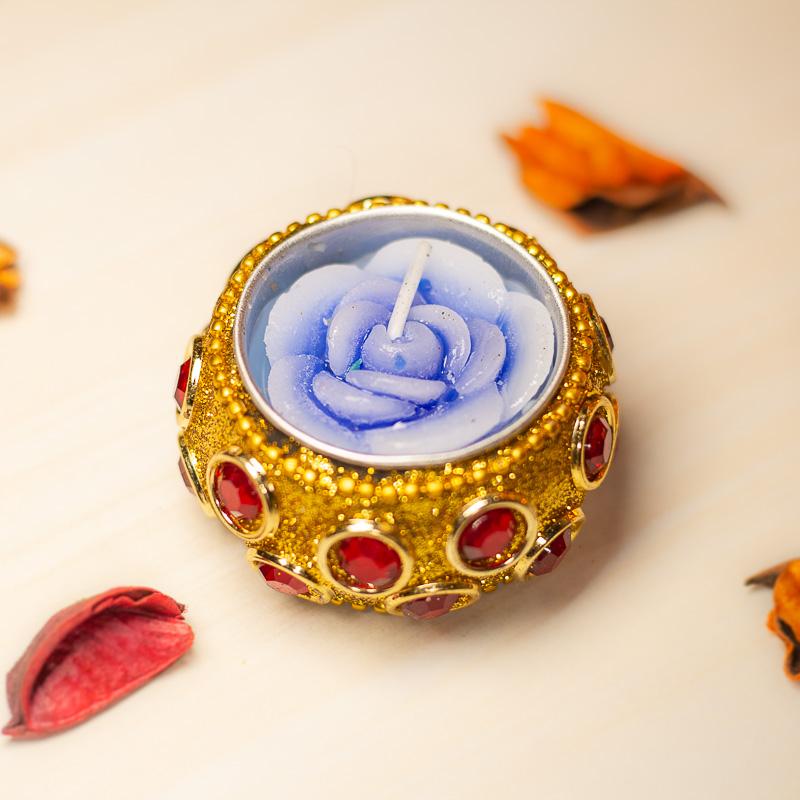 Blue Flower Candle