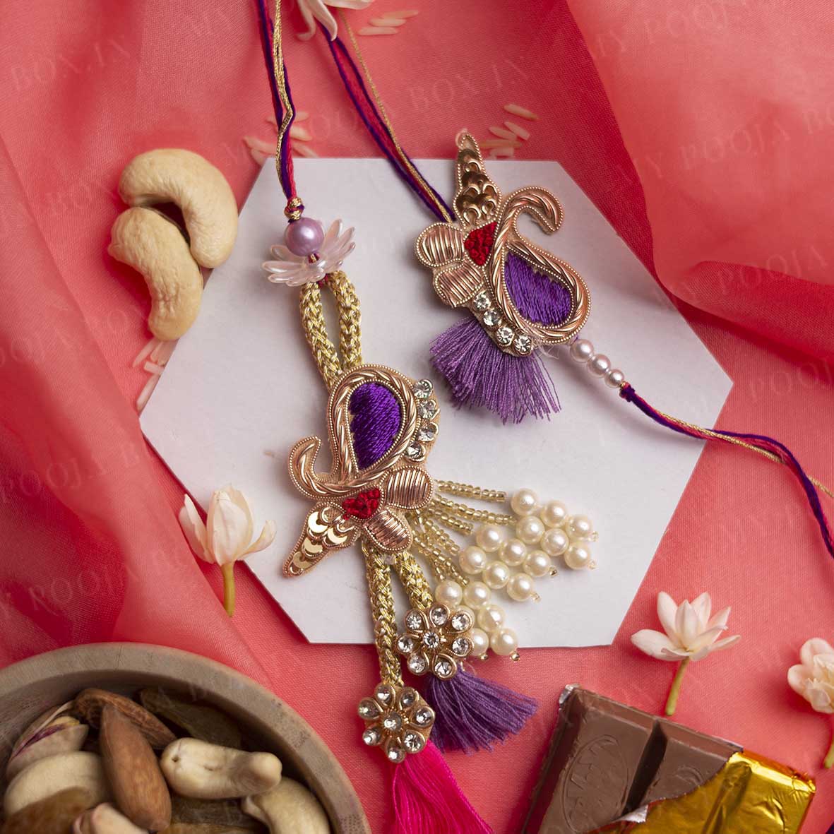 Purple Thread Bhaiya Bhabhi Rakhi