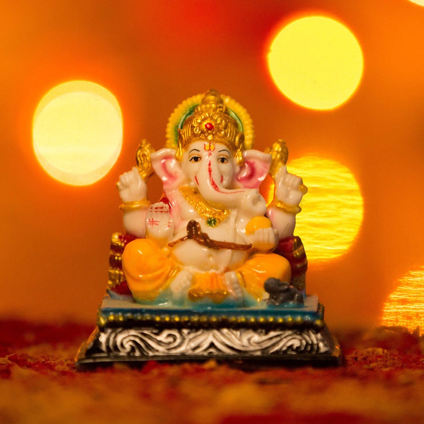 Sitting Lord Ganesh Murti for Decor Dashboard Showpiece