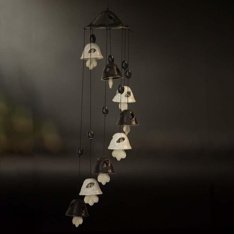 Beautiful Black-White Ceramic Wind Chime