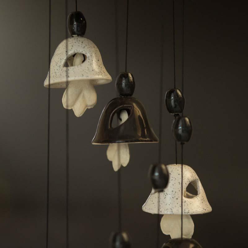 Beautiful Black-White Ceramic Wind Chime