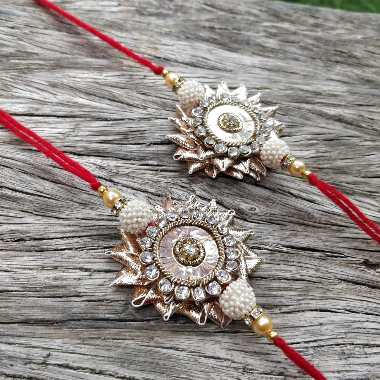 Fancy Jewel Gota Patti Rakhi Set of 2