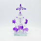 Stunning Ganesh Glass Idol in Violet with Umbrella