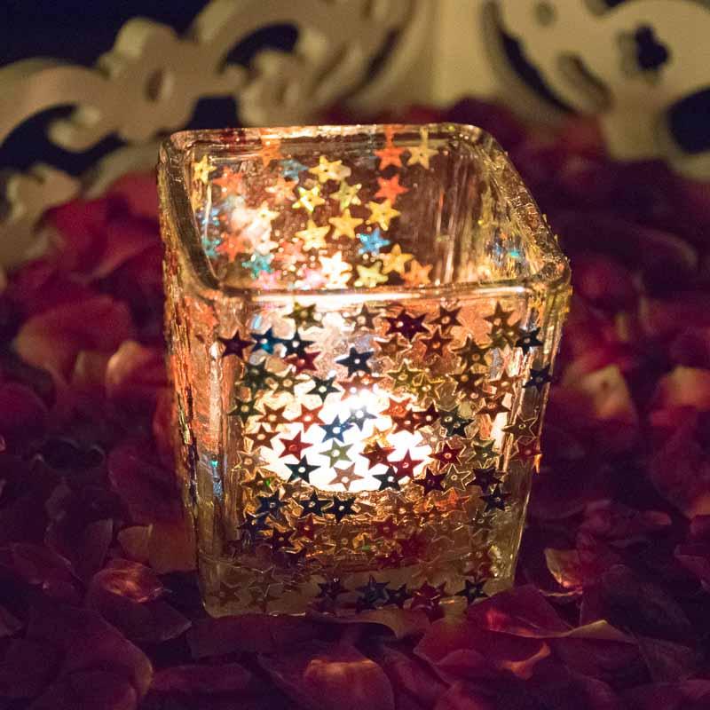 Dazzling Starry Glass Candle | Tealight Holder