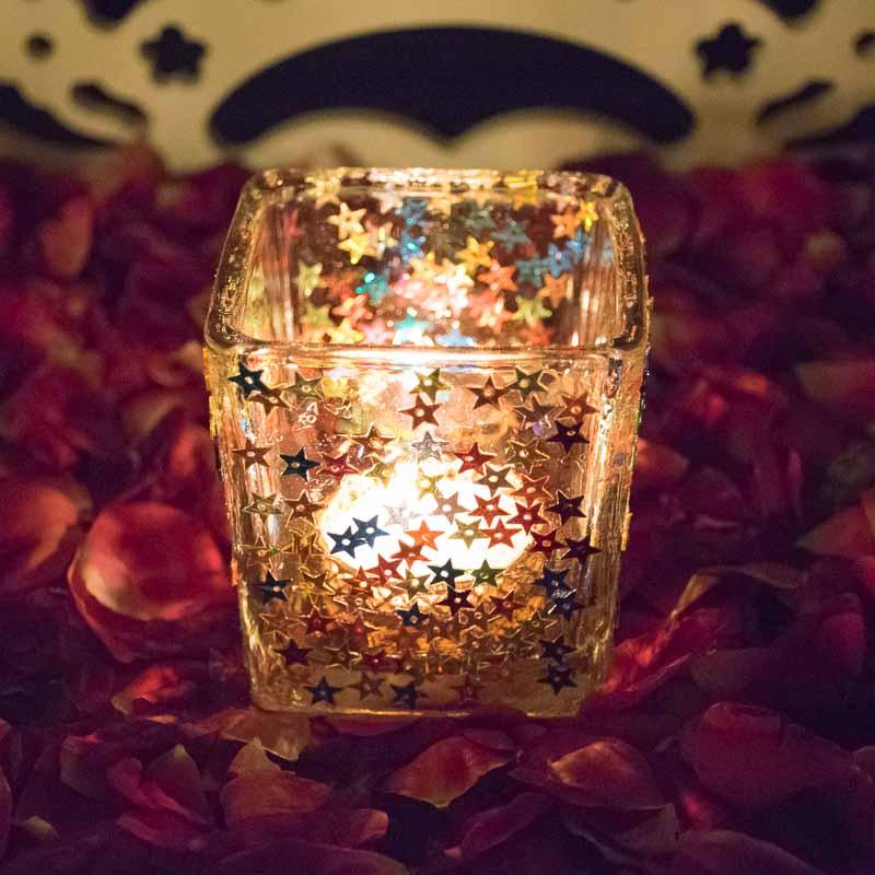 Dazzling Starry Glass Candle | Tealight Holder
