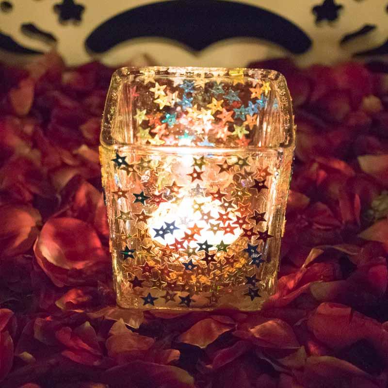 Dazzling Starry Glass Candle | Tealight Holder