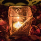 Decorative Diagonal Pink Glitter Glass Candle | Tealight Holder