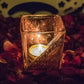 Decorative Diagonal Pink Glitter Glass Candle | Tealight Holder