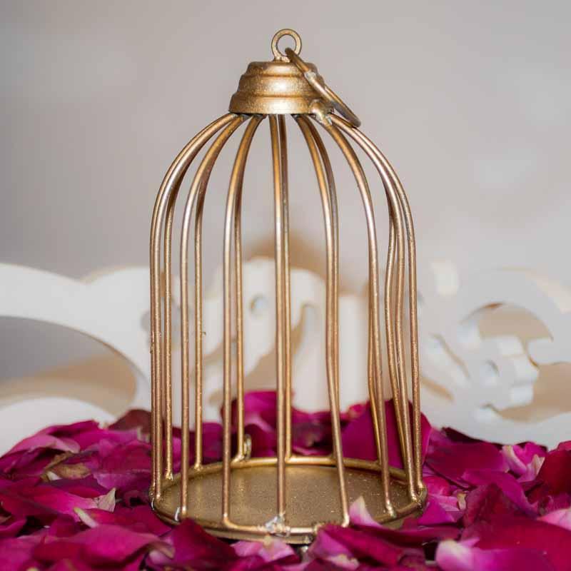 Golden Birdcage Tealight Candle Holder | Lantern