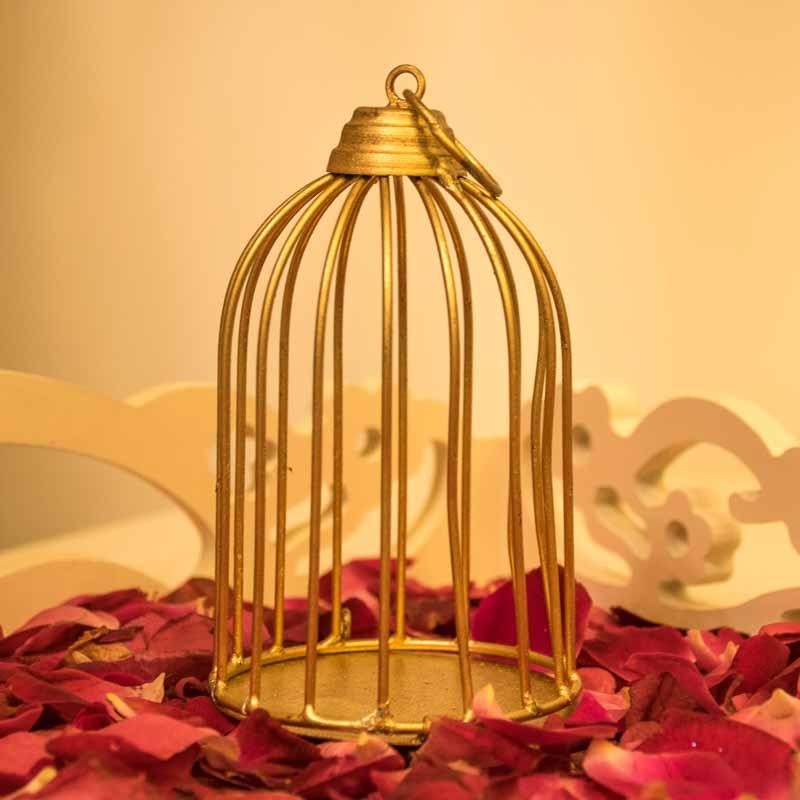 Golden Birdcage Tealight Candle Holder | Lantern