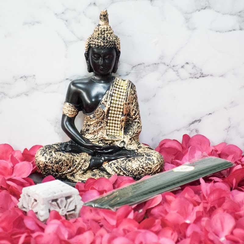 Exquisite Buddha Idol & Multipurpose Incense Holder with Incense Sticks