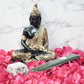 Exquisite Buddha Idol & Multipurpose Incense Holder with Incense Sticks