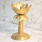 Stunning Handmade Floral Brass Diya with Stand