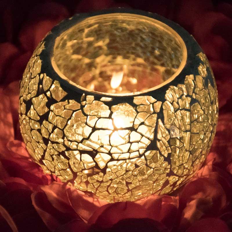 Magnificent Mint Green Crackled T-light Holder