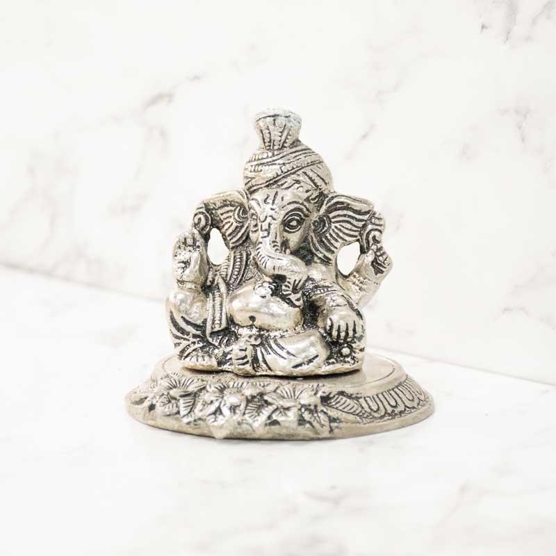 Antique Silver Metal Lord Ganesh Murti Showpiece