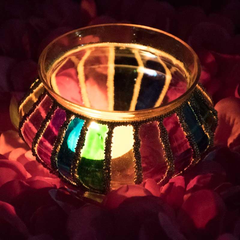 Multicolour Matki Candle Holder