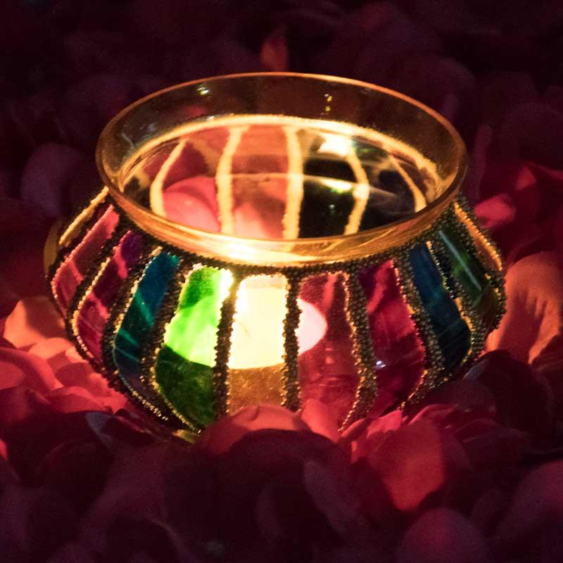Multicolour Matki Candle Holder