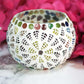 Mosaic Leaf and Floral Pattern Glass Tlight Candle Holder