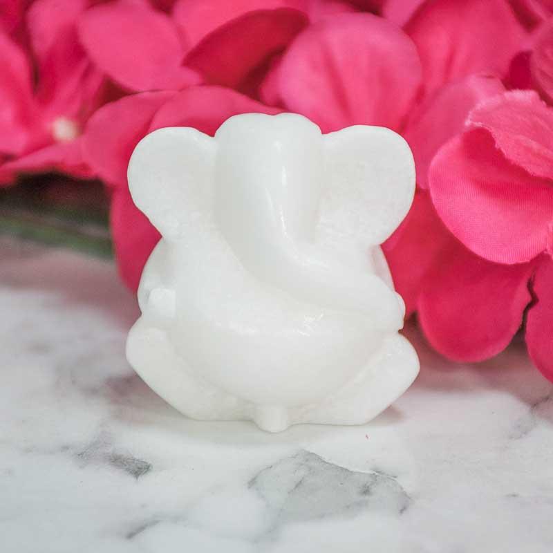 Minimalist White Marble Ganesha Statue