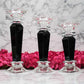 Carved Glass Pillar Candle Holder