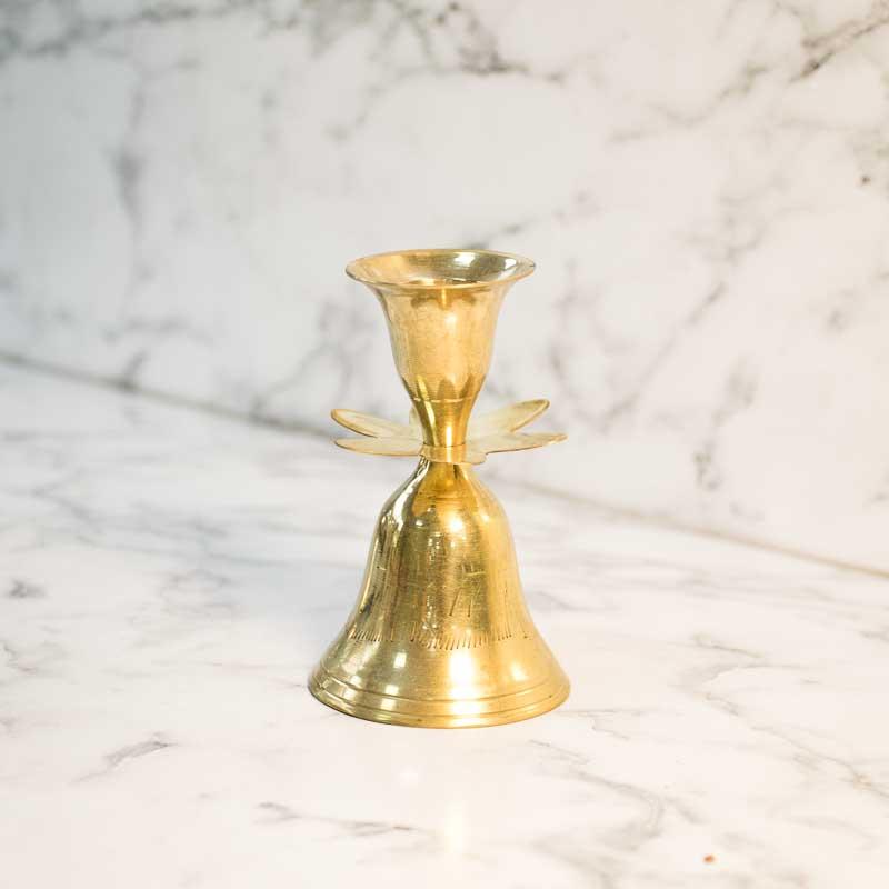 Exquisite Handmade Floral Brass Candle Holder