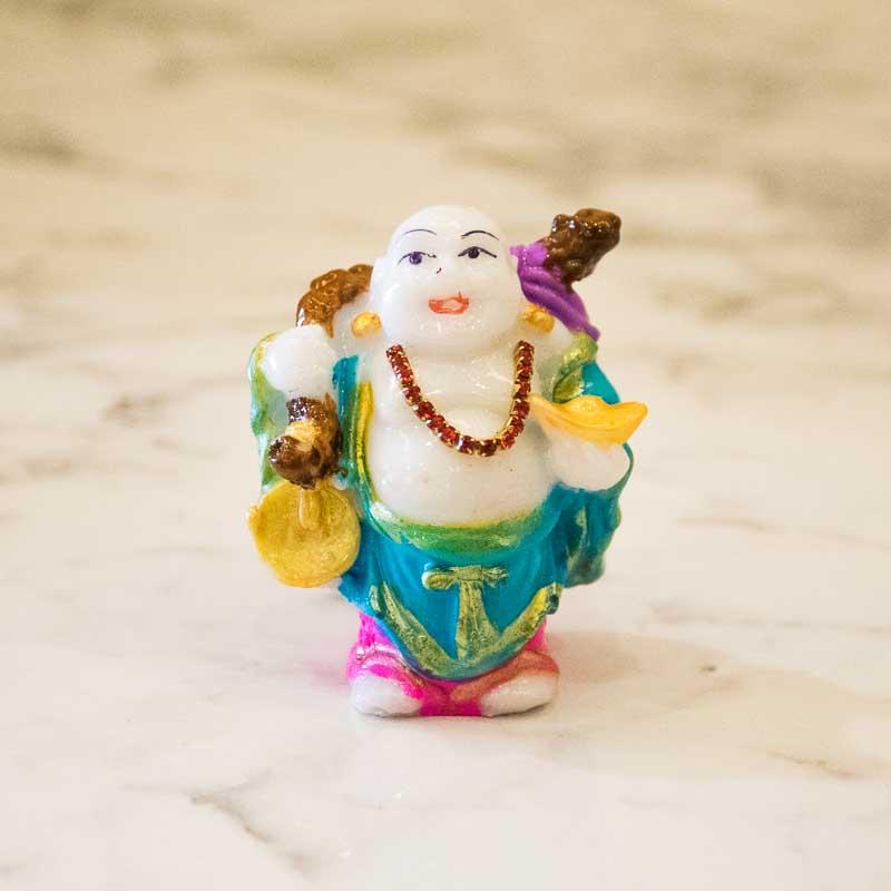 Feng Shui Laughing Buddha Statue with Ingot for Wealth