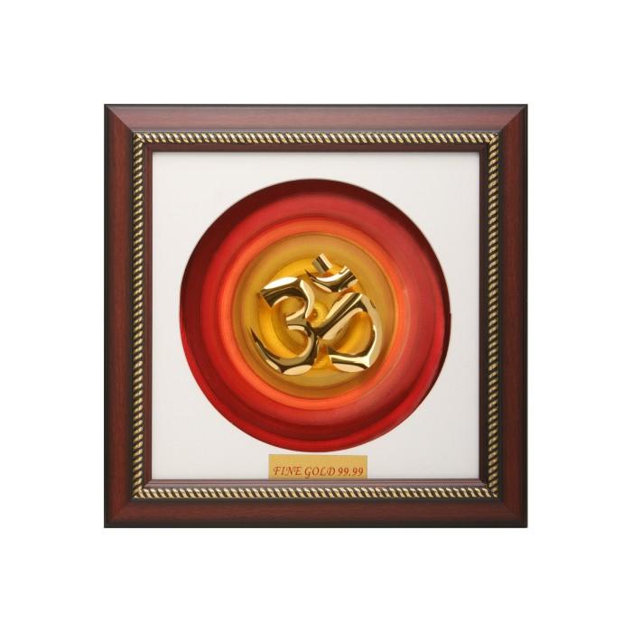 24K Gold Foil Small Coloured Om Frame