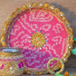 Rani Pink & Gold Pooja Thali
