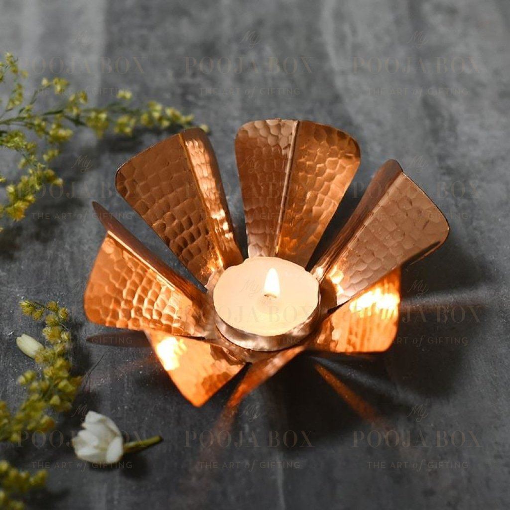 Adonia Copper Tlight Candle Holder