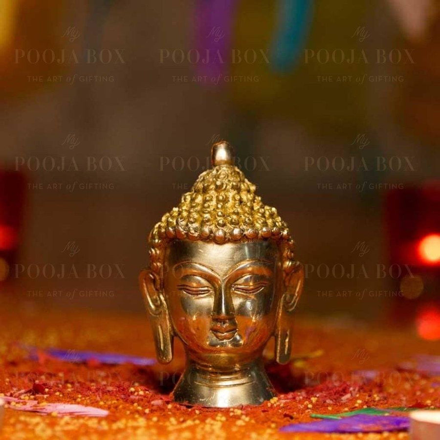 Antique Brass Buddha Head Home Decor