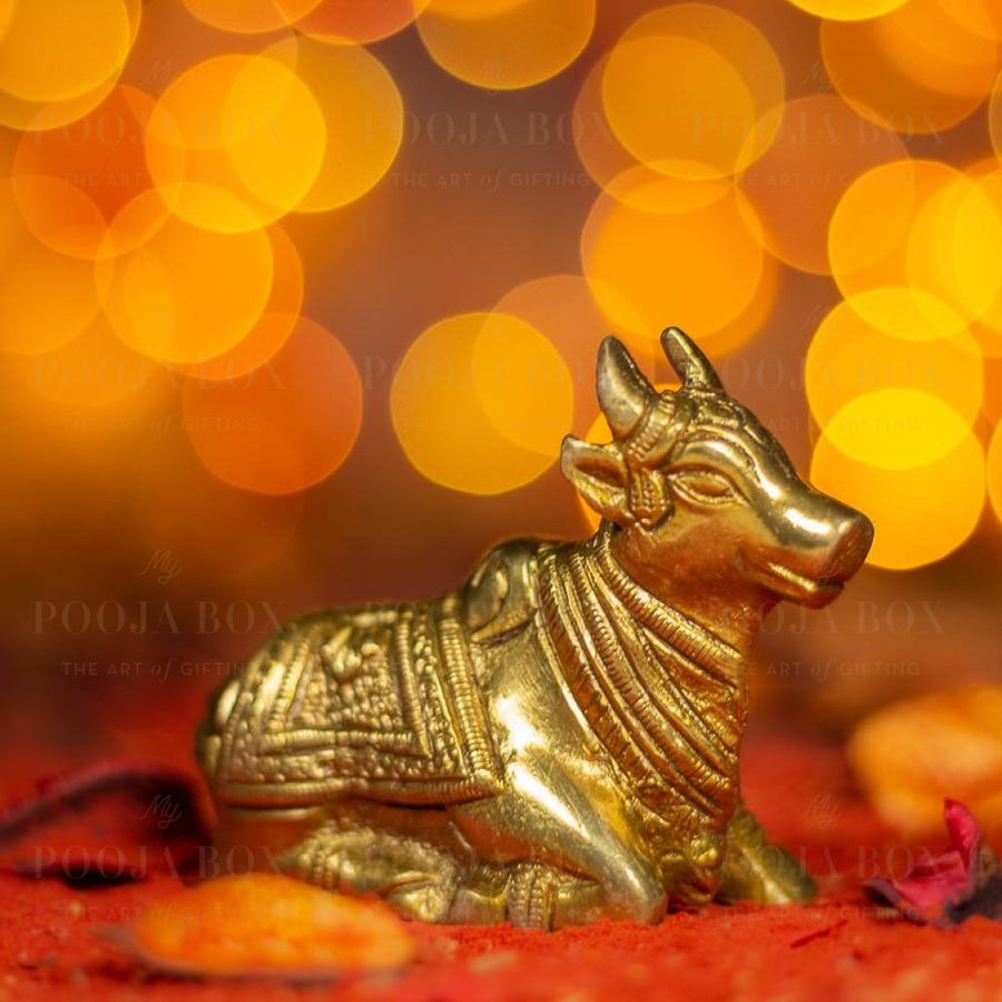 Antique Brass Nandi - Large Idols