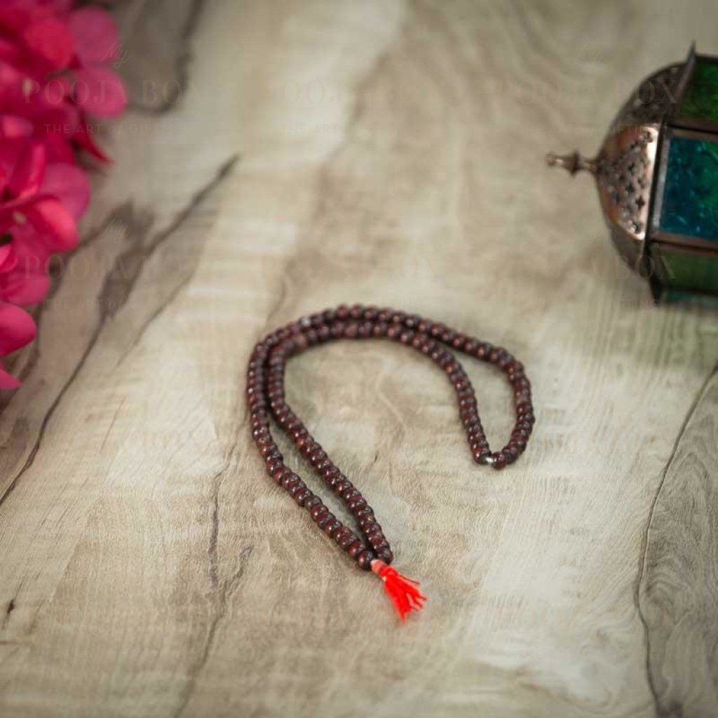 Antique Brown Wood Mala Pooja Items