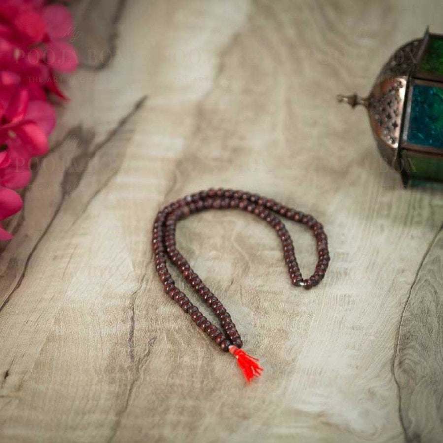 Antique Brown Wood Mala Pooja Items