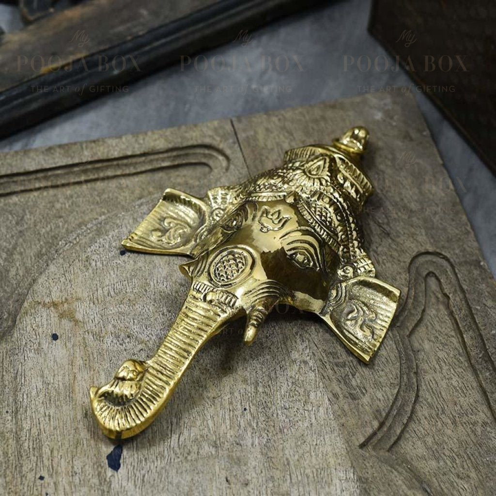 Antique Ganesha Wall Hanging Mask Idol
