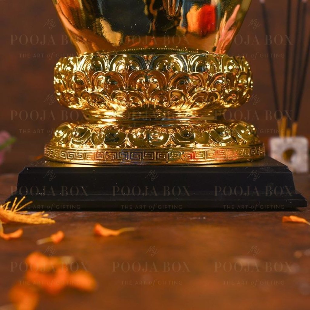 Antique Golden And White Buddha Statue Idols