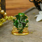 Attractive Green Studded Dashboard Ganesha Idol Idol