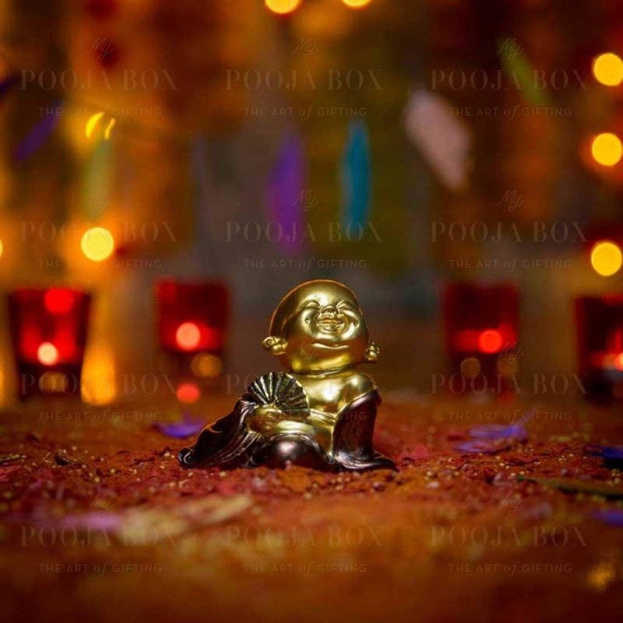 Baby Buddha Monk With A Fan Home Decor