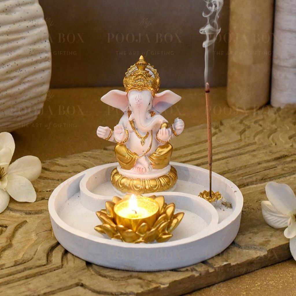 Beautiful Ganpati Incense & T-Light Holder