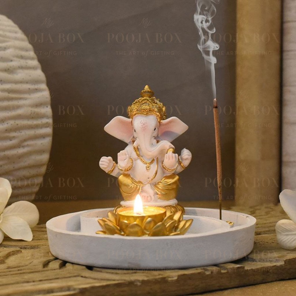 Beautiful Ganpati Incense & T-Light Holder
