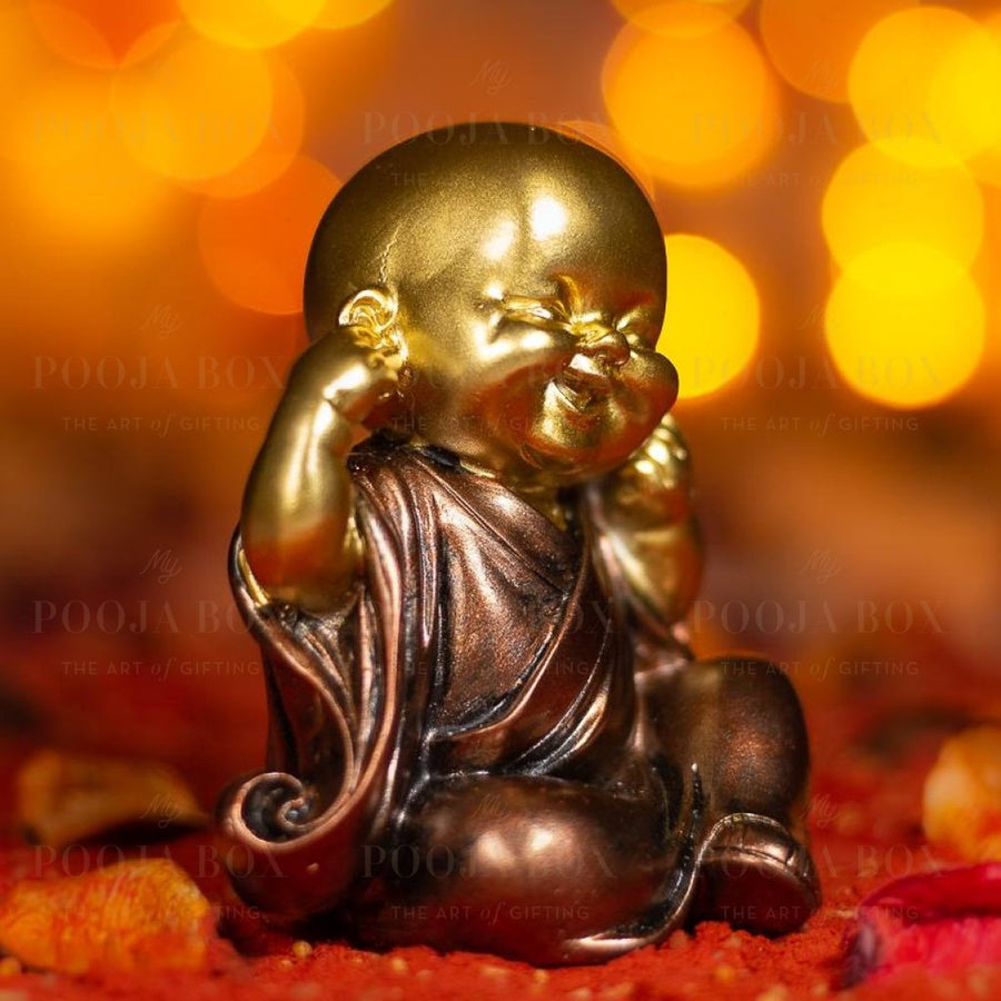Beautiful Little Monk With Closed Ears Home Decor