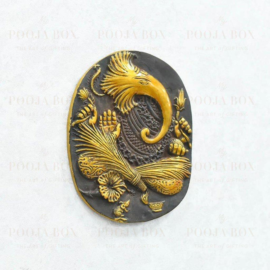 Brass Ganesh Wall Plate Home Decor