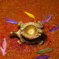 Brass Tortoise Deepak With Ganesh & Laxmi Candle Holder