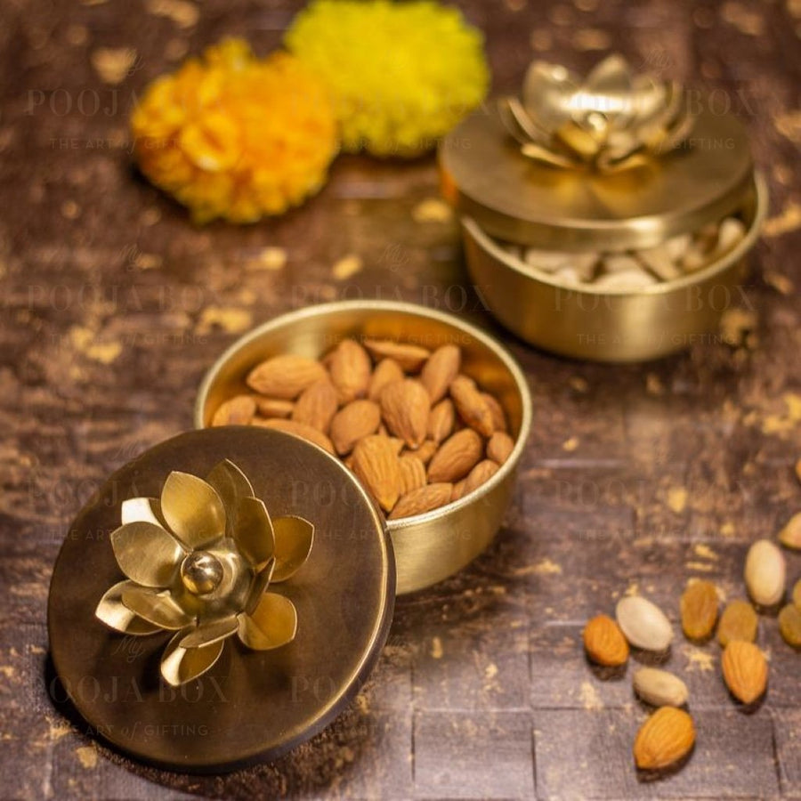 Brass Zahra Nut Case ( Set Of 2 ) Home Decor