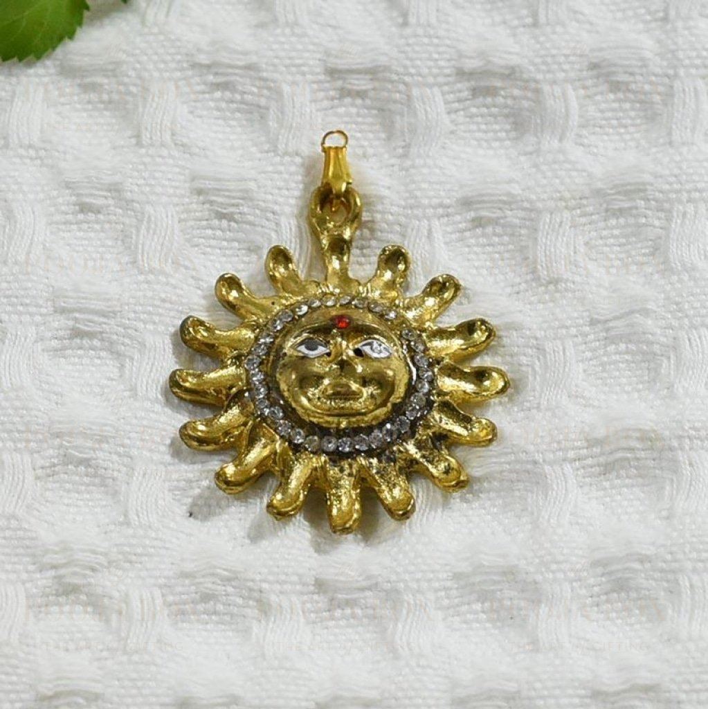 Dazzling Diamond Studded Surya Pendant