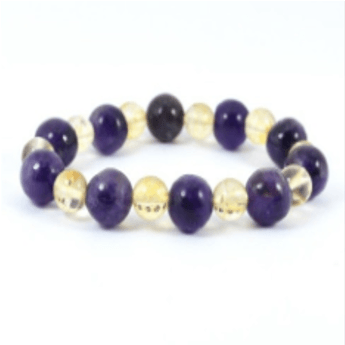 Citrine & Amethyst Healing Crystal Bracelet ⎮ Spirituality & Success